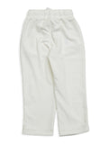 Velvet Finish Solid Colour Lower With Applique - White