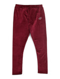 Solid Velvet Leggings - Maroon