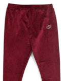 Solid Velvet Leggings - Maroon