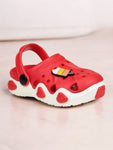 Ice Red Applique Anti-Slip Clogs - Red