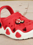 Mushroom Applique Anti-Slip Clogs - Red