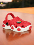 Smily Applique Anti-Slip Clogs - Red