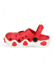 Smily Applique Anti-Slip Clogs - Red