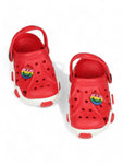 Smily Applique Anti-Slip Clogs - Red