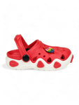 Smily Applique Anti-Slip Clogs - Red