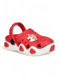 Unicorn Applique Anti-Slip Clogs - Red