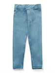Solid Velvet Leggings - Blue