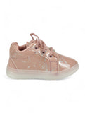 Casual Printed Shoes With Led Light - Peach