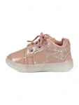 Casual Printed Shoes With Led Light - Peach