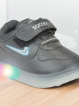 Casual Velcro Shoes With Led Light - Grey