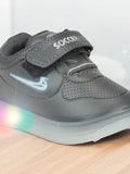 Casual Velcro Shoes With Led Light - Grey