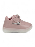 Casual Velcro Shoes With Led Light - Peach