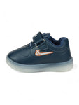 Casual Velcro Shoes With Led Light - Navy Blue