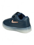 Casual Velcro Shoes With Led Light - Navy Blue