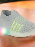 Casual Slip On Shoes With Led Light - Grey