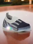 Slip On Casual Shoes With LED Light - Navy Blue