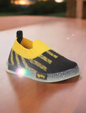 Slip On Casual Shoes With LED Light - Black