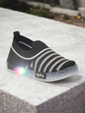 Slip On Casual Shoes With LED Light - Black