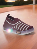 Slip On Casual Shoes With LED Light - Purple