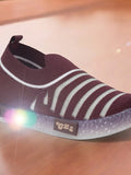 Slip On Casual Shoes With LED Light - Purple