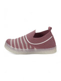 Slip On Casual Shoes With LED Light - Mauve