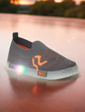 Slip On Casual Shoes With LED Light - Grey