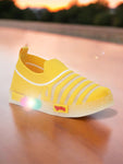 Slip On Casual Shoes With LED Light - Yellow