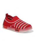 Slip On Casual Shoes With LED Light - Red