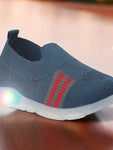 Slip On Casual Shoes With LED Light - Navy Blue