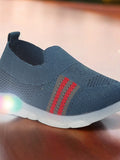 Slip On Casual Shoes With LED Light - Navy Blue