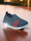 Slip On Casual Shoes With LED Light - Navy Blue