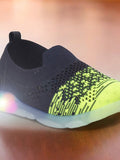 Slip On Casual Shoes With LED Light - Navy Blue