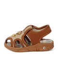 Musical Chu Chu Sandals With Velcro Closing -  Brown