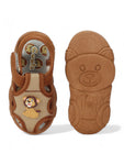 Musical Chu Chu Sandals With Velcro Closing -  Brown