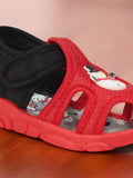 Musical Chu Chu Sandals With Velcro Closing - Red