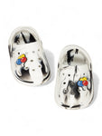 Marble Look Balloon Applique Anti-Slip Clogs - White