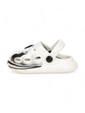 Marble Look Ice Cream Applique Anti-Slip Clogs - White