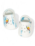 Marble Look Ice Cream Applique Anti-Slip Clogs - White