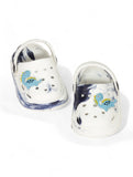 Marble Look Dinosaur Applique Anti-Slip Clogs - White