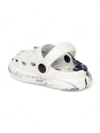 Marble Look Dinosaur Applique Anti-Slip Clogs - White