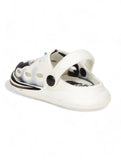 Marble Look Dinosaur Applique Anti-Slip Clogs - White