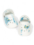 Marble Look Dinosaur Applique Anti-Slip Clogs - White