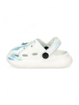 Marble Look Dinosaur Applique Anti-Slip Clogs - White