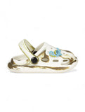 Marble Look Dinosaur Applique Anti-Slip Clogs - White