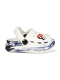 Marble Look Mushroom Applique Anti-Slip Clogs - White