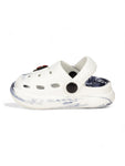 Marble Look Mushroom Applique Anti-Slip Clogs - White