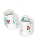 Marble Look Mushroom Applique Anti-Slip Clogs - White