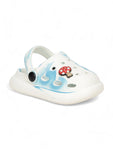 Marble Look Mushroom Applique Anti-Slip Clogs - White