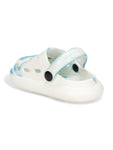 Marble Look Mushroom Applique Anti-Slip Clogs - White