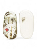 Marble Look Mushroom Applique Anti-Slip Clogs - White